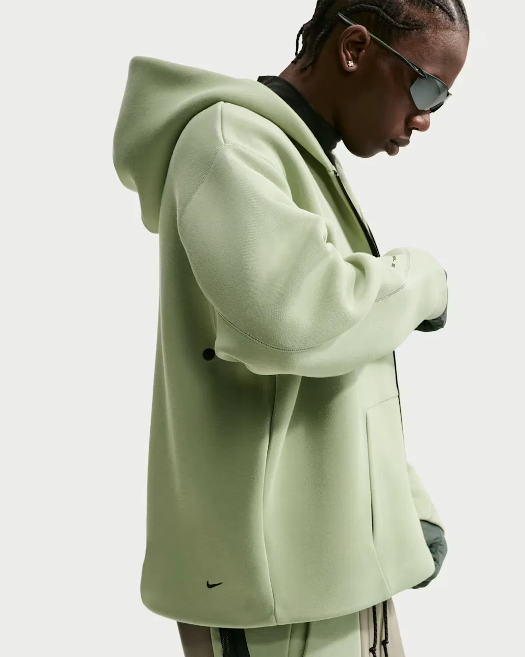 Мужская флисовая толстовка на молнии Nike Tech, Jade Horizon/Black — фото 3