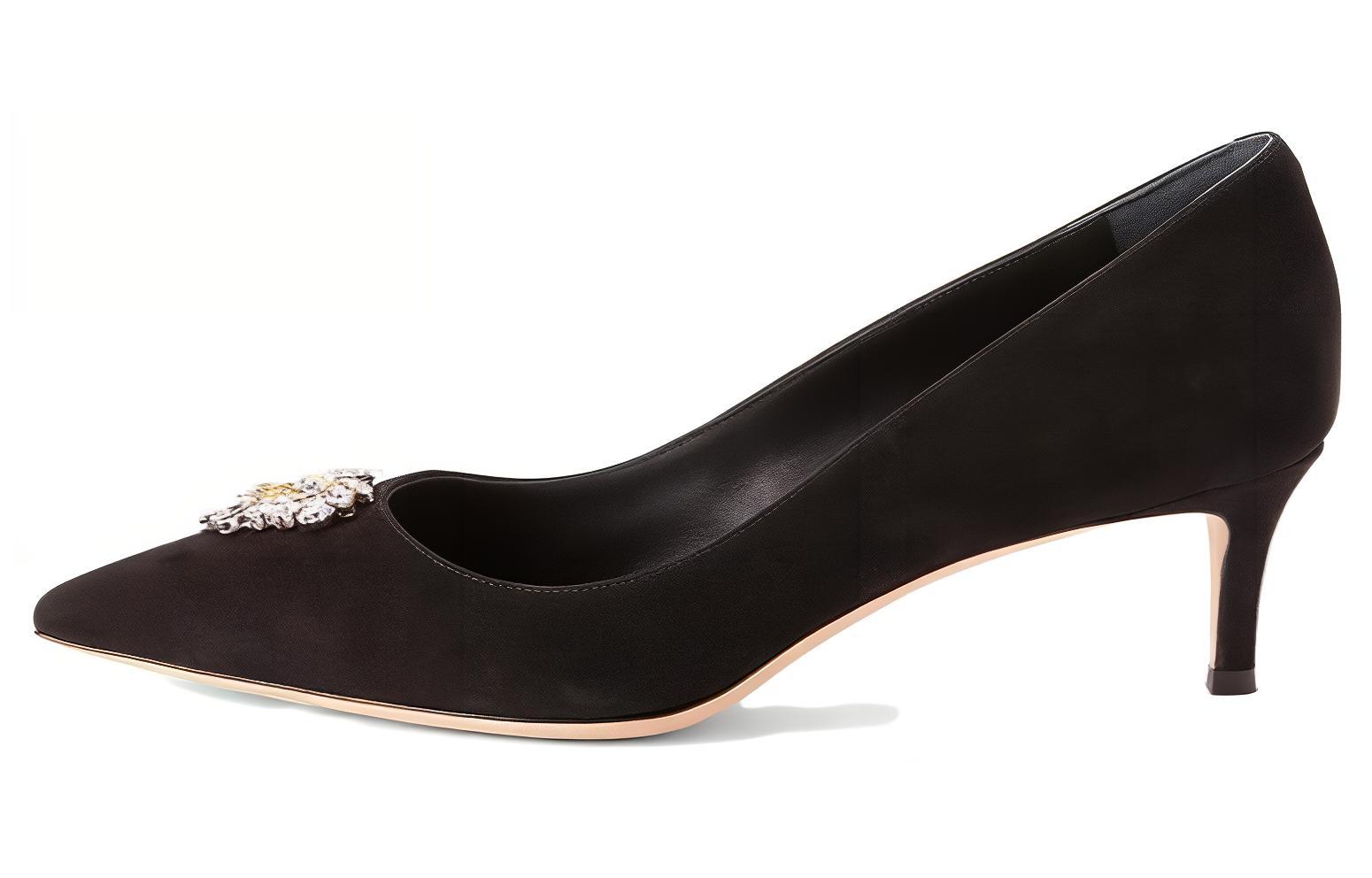 Женские туфли на тонком каблуке 5 см черные Giuseppe Zanotti
