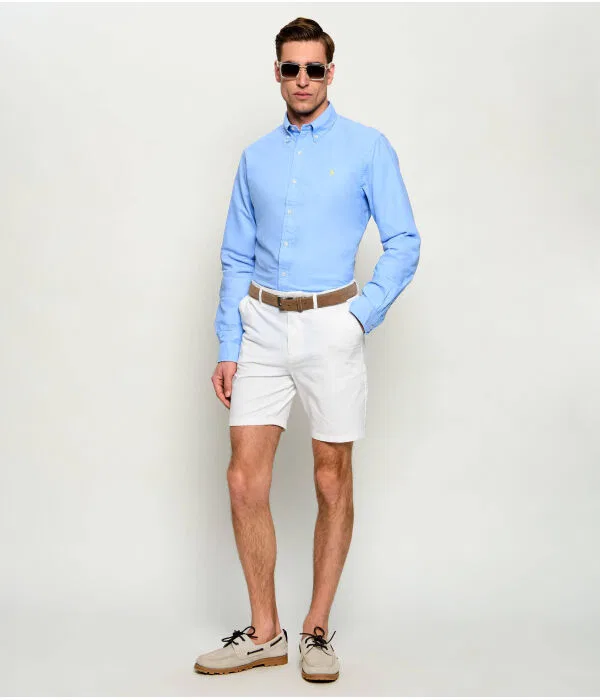 Мужская рубашка Regular Fit хлопковая Polo Ralph Lauren, синий — фото 2
