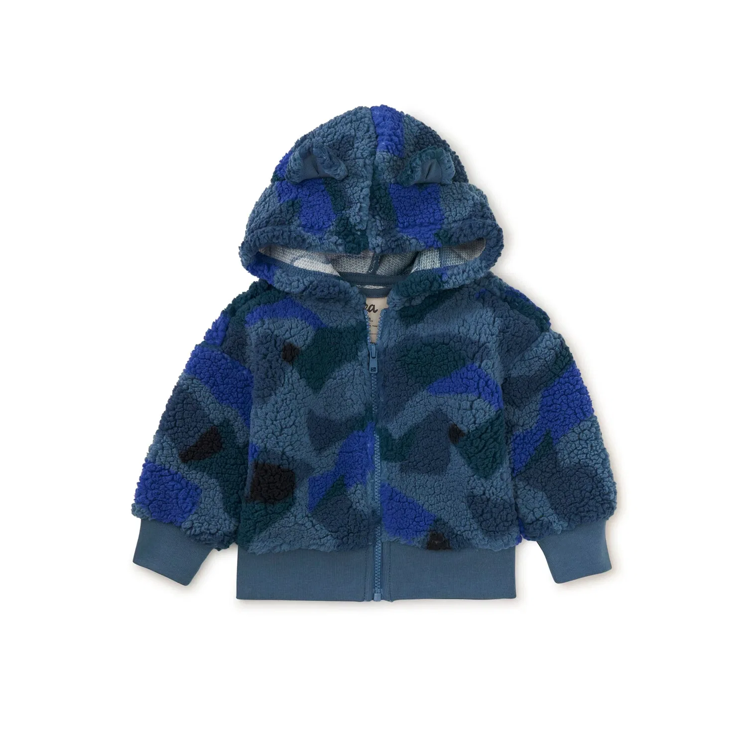 Детское худи с ушками медведя на молнии Tea Collection, El Calafate Glaciar Camo