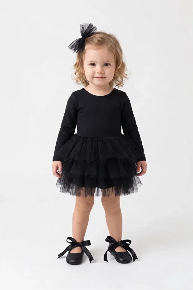Детское платье для девочек с длинным рукавом Miranda Le Mabelle, Black