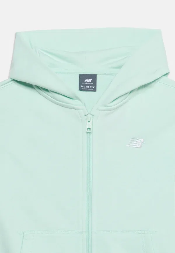 Худи на молнии с капюшоном, хлопок 60%, Small logo full zip hoodie, New Balance, cosmic jade — фото 4
