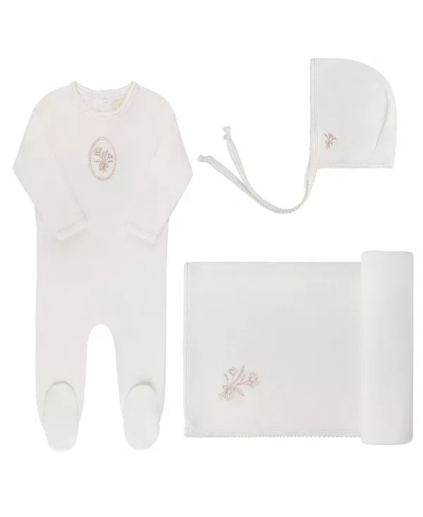 Детский комплект с цветочным принтом Take Me Home Set Ely'S & Co., Ivory/Rosegold