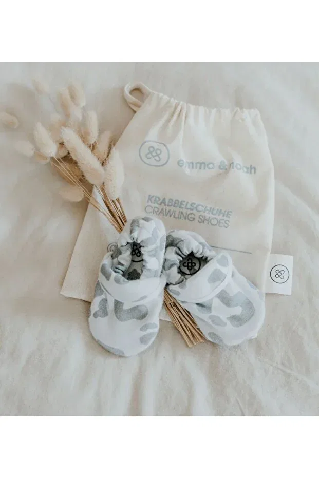 Детские пинетки для новорожденных из шерсти Emma&Noah organic first step booties Mohawk, White — фото 3