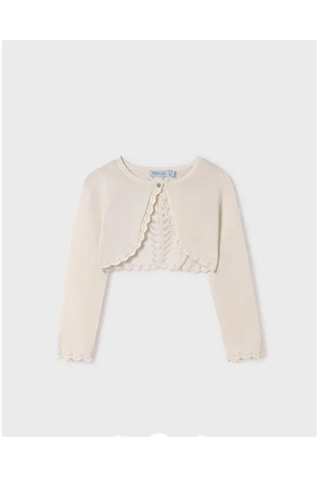 Детский кардиган для девочек с принтом Abel&Lula girl mercerized polera 5366 Generic Brands, Ecru