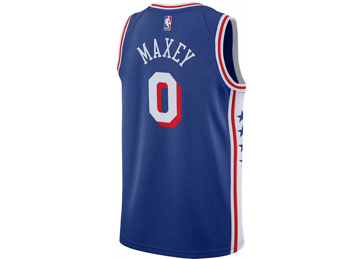 Мужская баскетбольная джерси Nike NBA Tyrese Maxey Philadelphia 76ers Swingman 2023/24 Icon Edition, Blue — фото 2