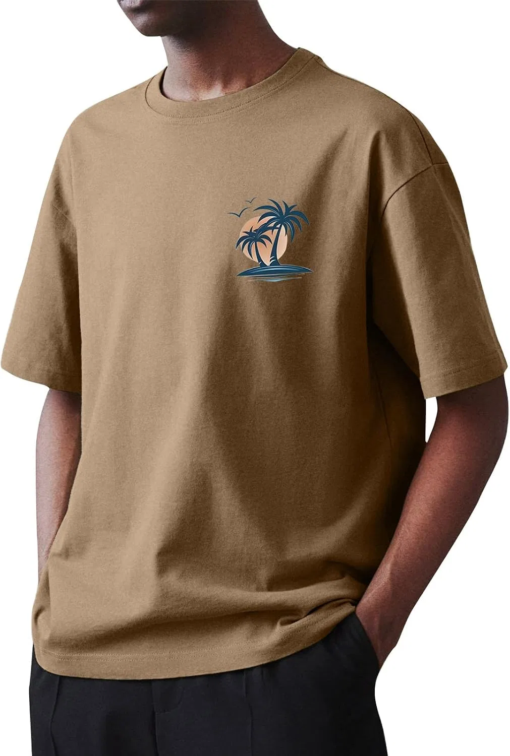 Мужская футболка с коротким рукавом Summer Casual, Light Brown