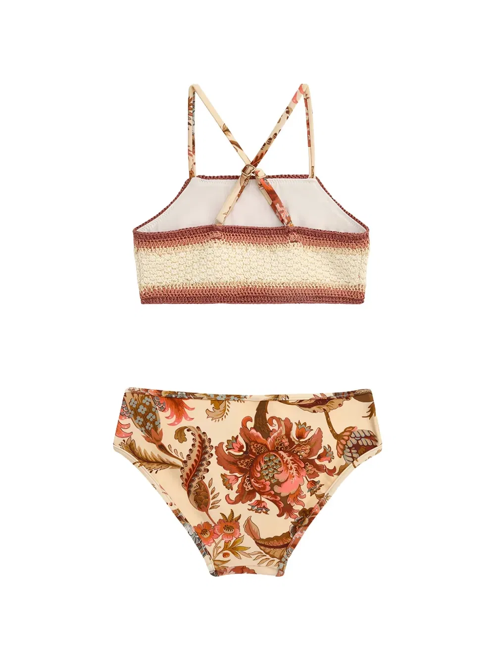 Купальник-бикини Aster связанный крючком ZIMMERMANN Kids, бежевый — фото 2