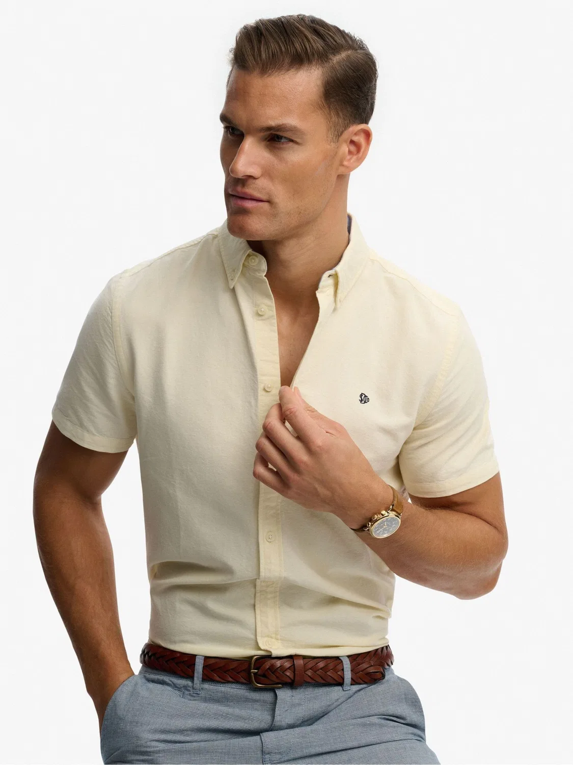 Рубашка Oxford с коротким рукавом Superdry, Желтый