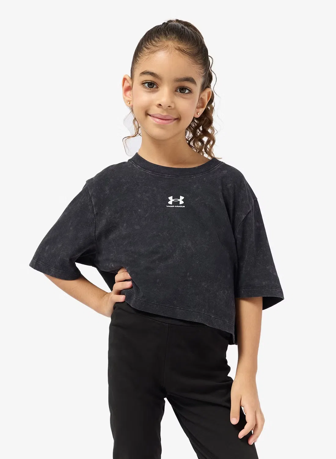 Футболка с эффектом стирки Youth Washed Under Armour, черный