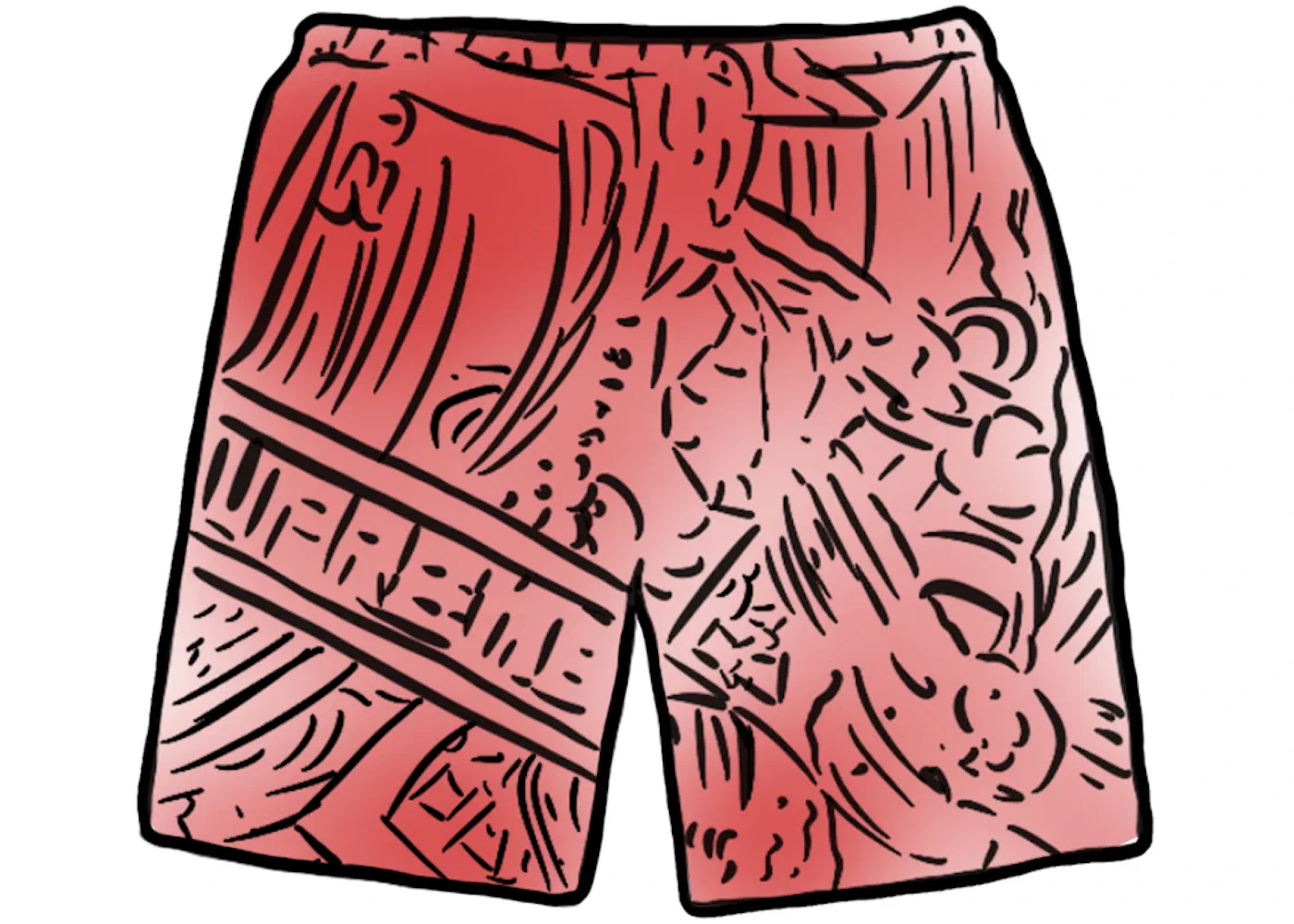 Мужские шорты с принтом Bling Sweatshort Supreme, Red
