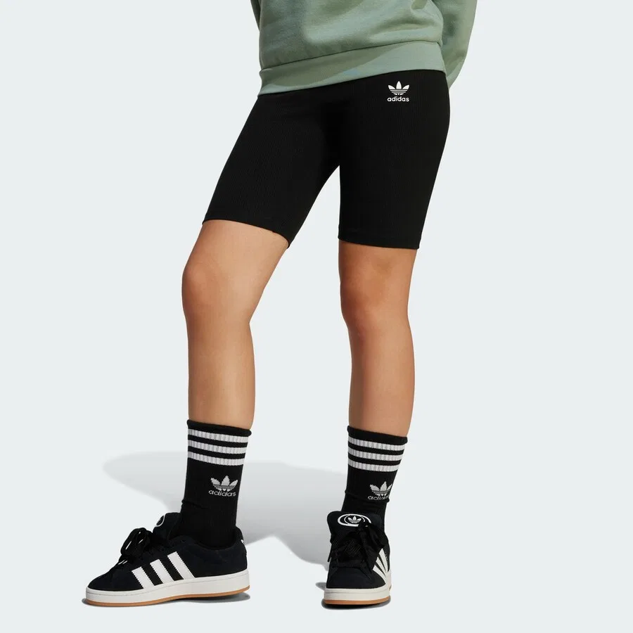 Узкие леггинсы ADIDAS ORIGINALS 'Ribbed Cycling' черного цвета — фото 2