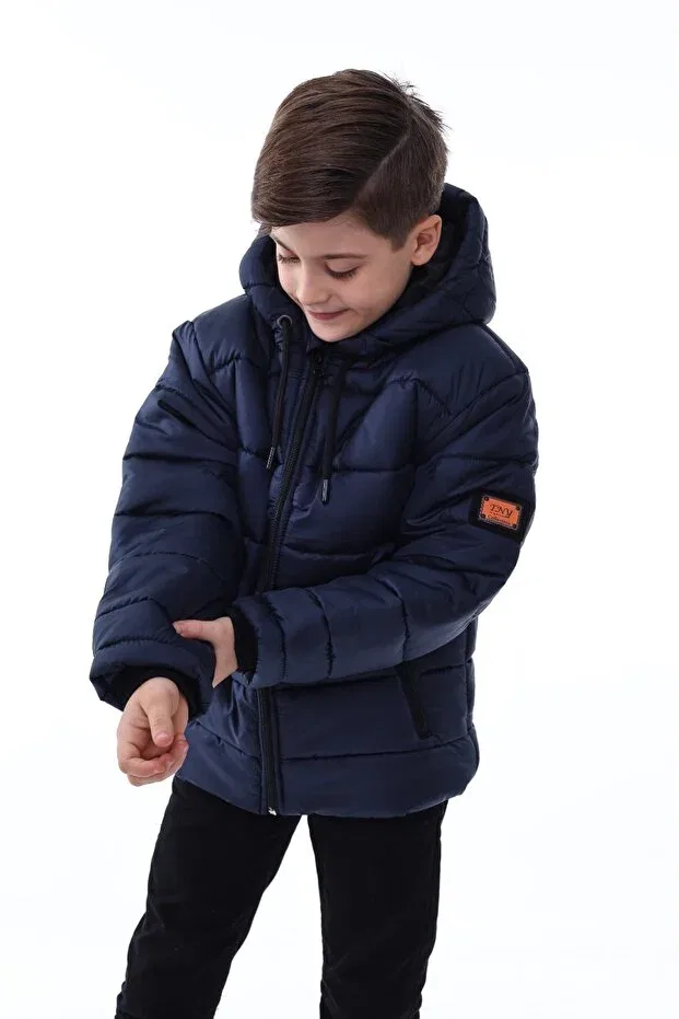 Детское пальто для девочек с капюшоном Basics Tny, Navy Blue — фото 2