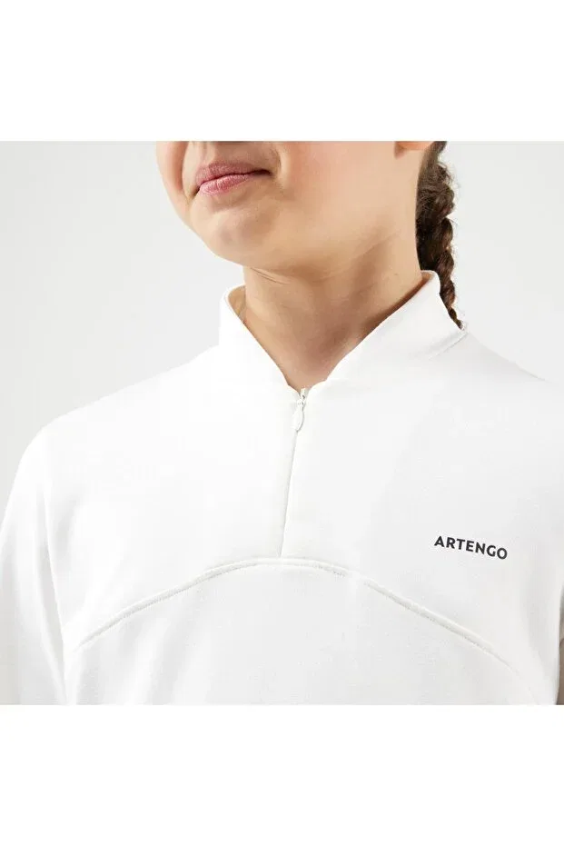 Детские свитшот для девочек с длинным рукавом Decathlon, Off-White — фото 3