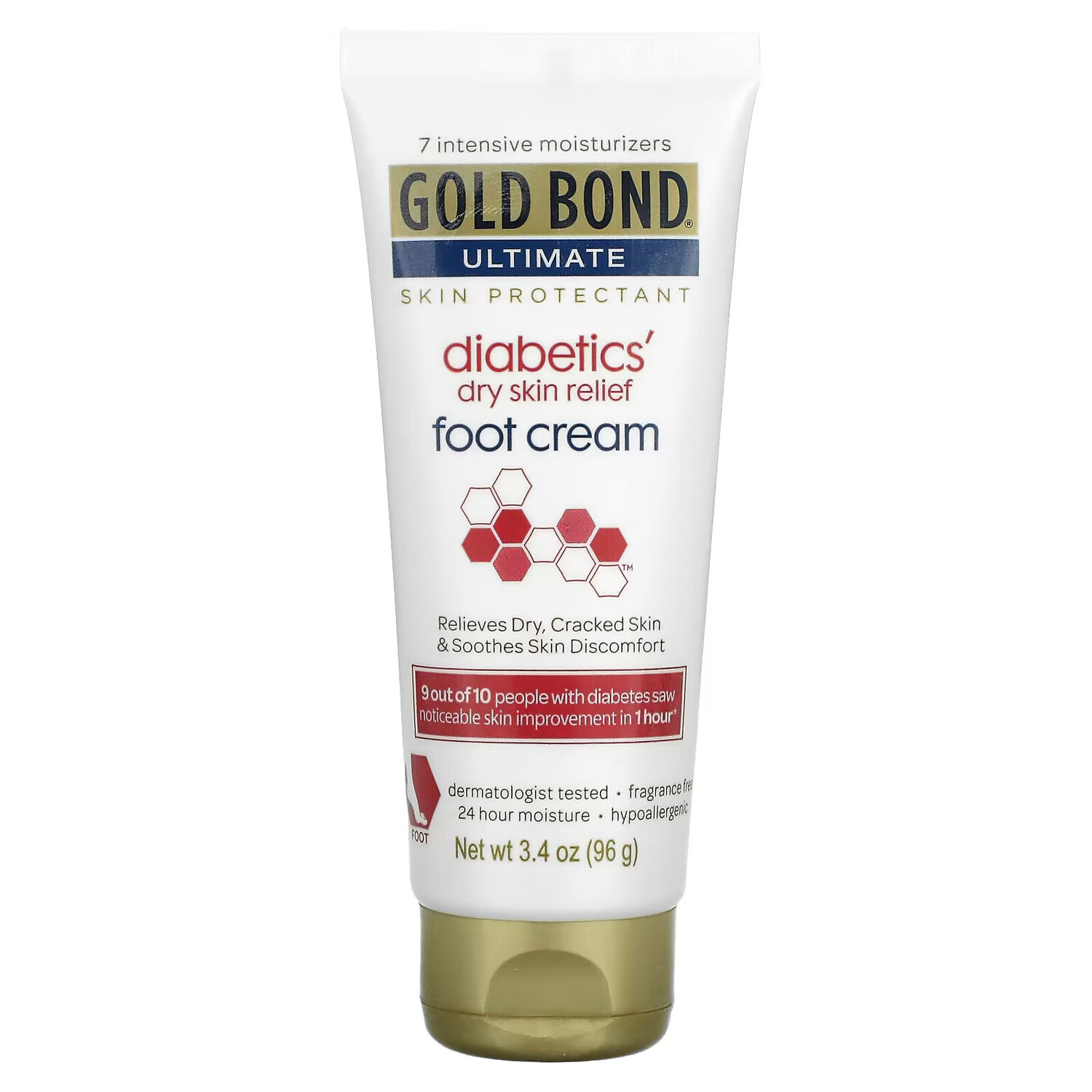 

Gold Bond, Ultimate, крем для ног для сухой кожи для диабетиков, без отдушек, 96 г (3,4 унции)