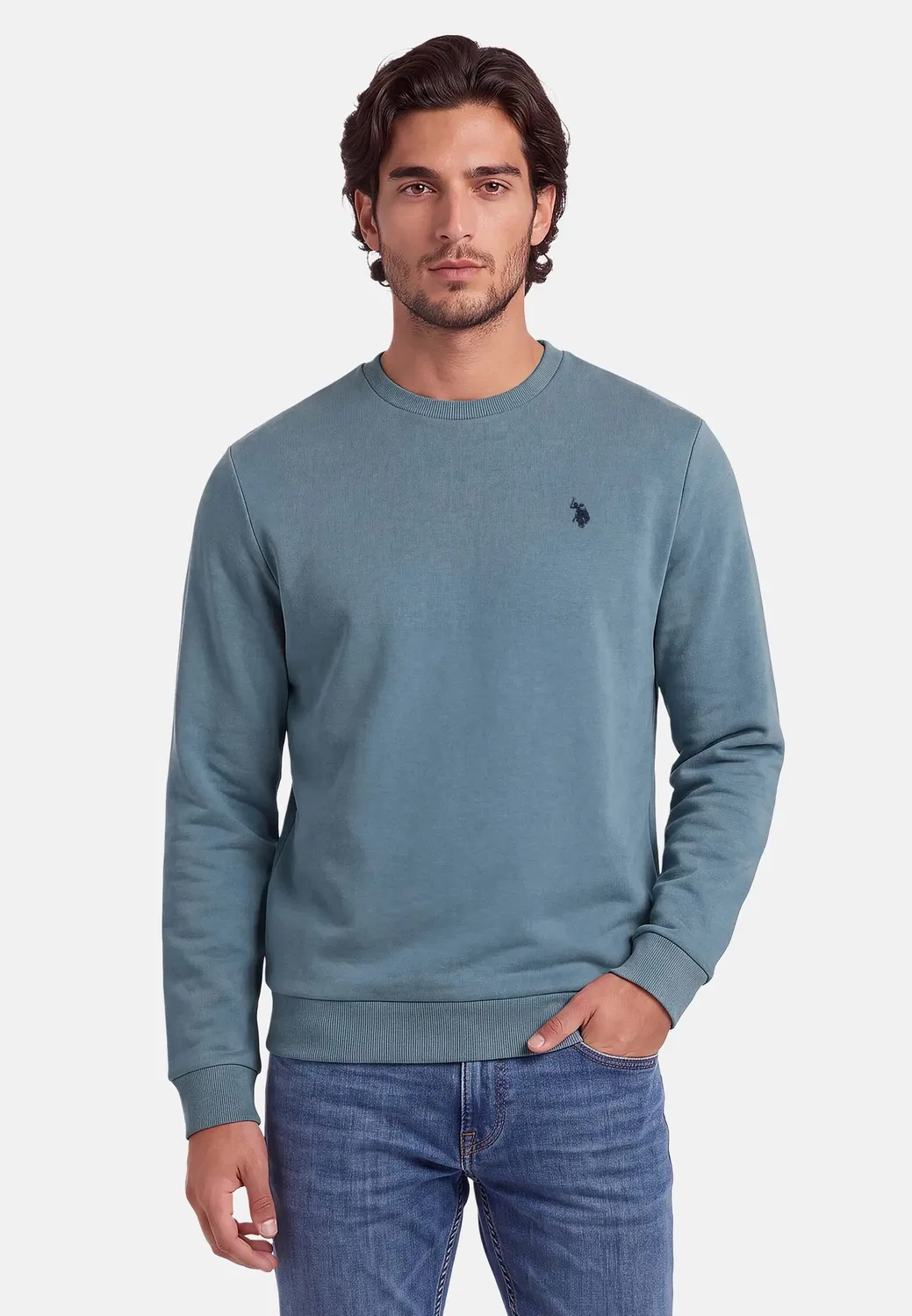 Пуловер с круглым вырезом USJaxxon U.S. Polo Assn., голубой