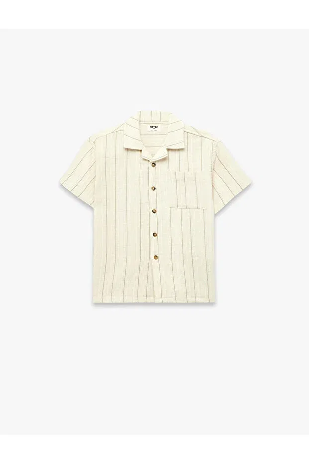 Детская рубашка для мальчиков с коротким рукавом Koton, Beige