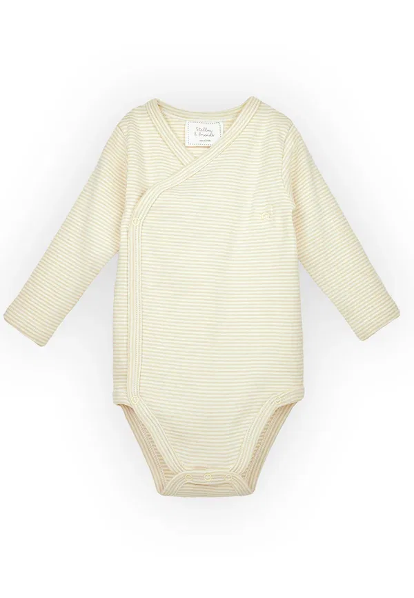 Боди хлопковое Langarm cross 3 pack Stellou & Friends, mint, beige stripes, черный/бежевый/мятный — фото 4