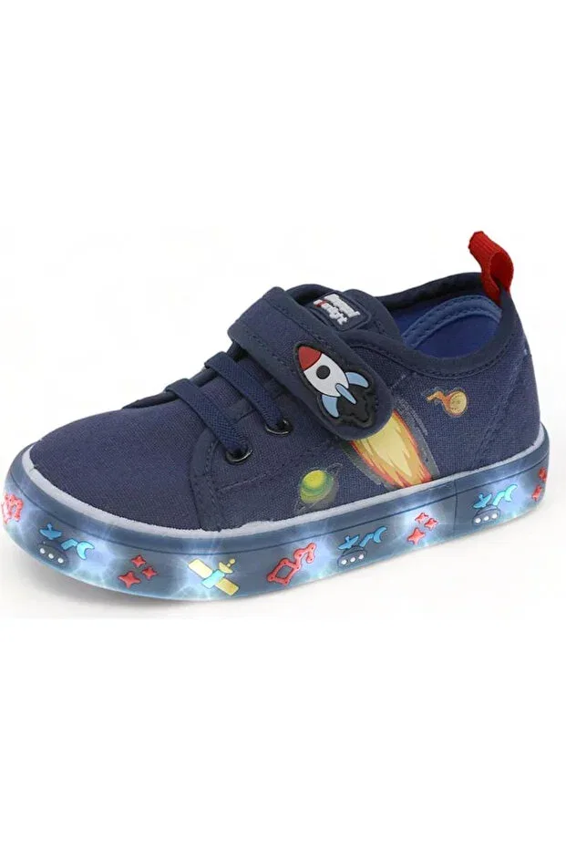 Детские кеды для мальчиков с принтом Galaxy Beppi, Navy Blue