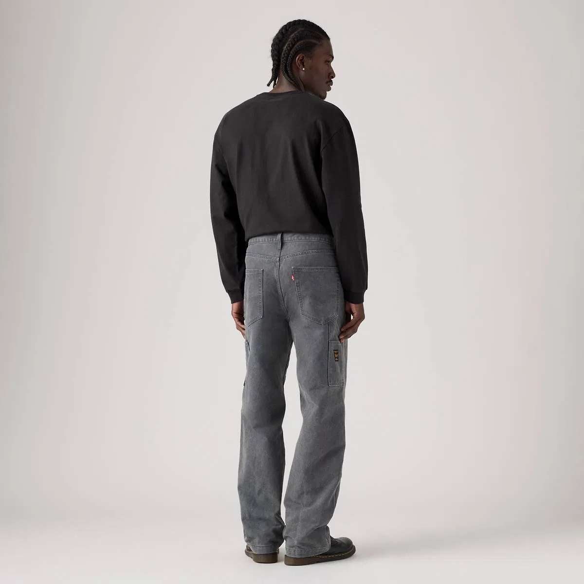 свободные прямые мужские джинсы 568 -карпентеры с двойными коленями Levi's, Duo Fade Canvas Periscope X Brindle - Grey — фото 3