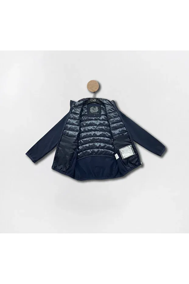 Детское пальто для девочек пуховое C&S, Navy Blue — фото 3