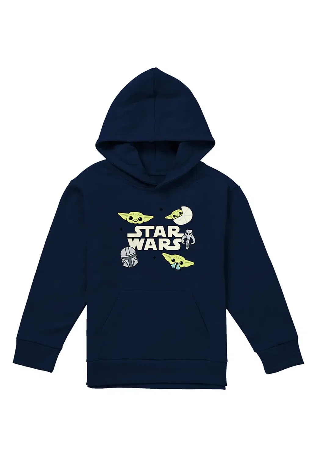 Детский худи с принтом Grogu Star Wars - The Mandalorian, Navy — фото 4