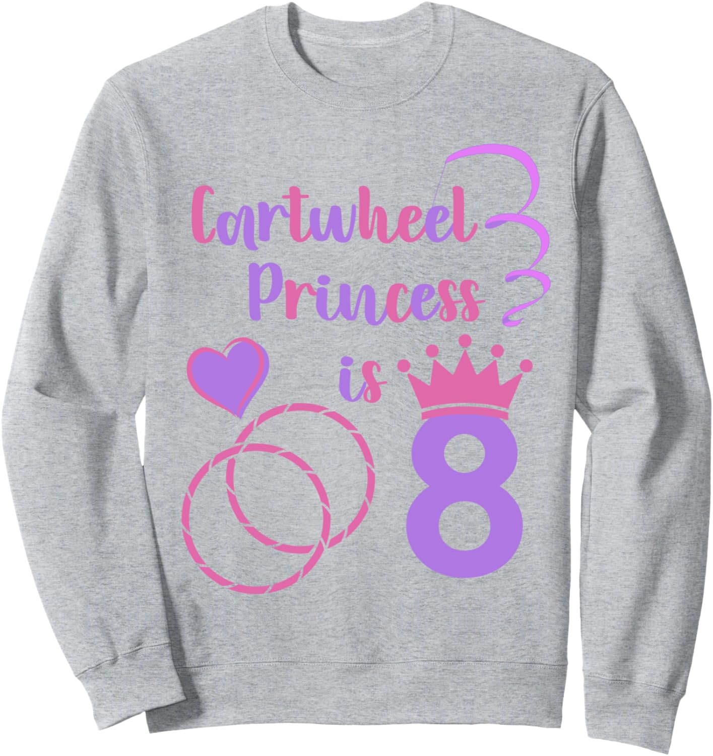 

Толстовка для вечеринки в честь 8-летия «Принцесса, делающая колесо» на тему гимнастики Family Look Gymnastics Party Decoration Gifts, серый