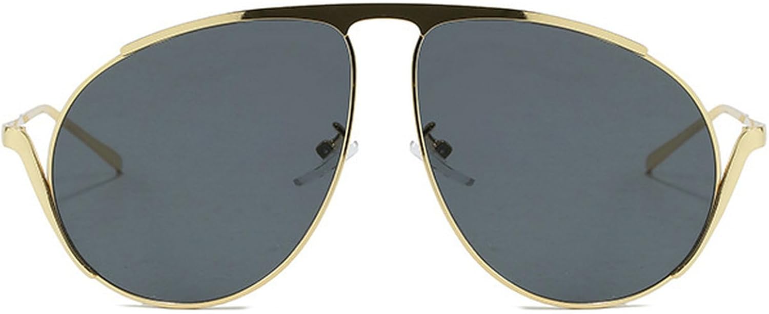 

Большие солнцезащитные очки-пилоты в стиле панк для женщин, 2025 год, роскошные винтажные металлические овальные солнцезащитные очки-пилоты для женщин, модные очки с защитой от УФ-излучения UV400 mincl, C2