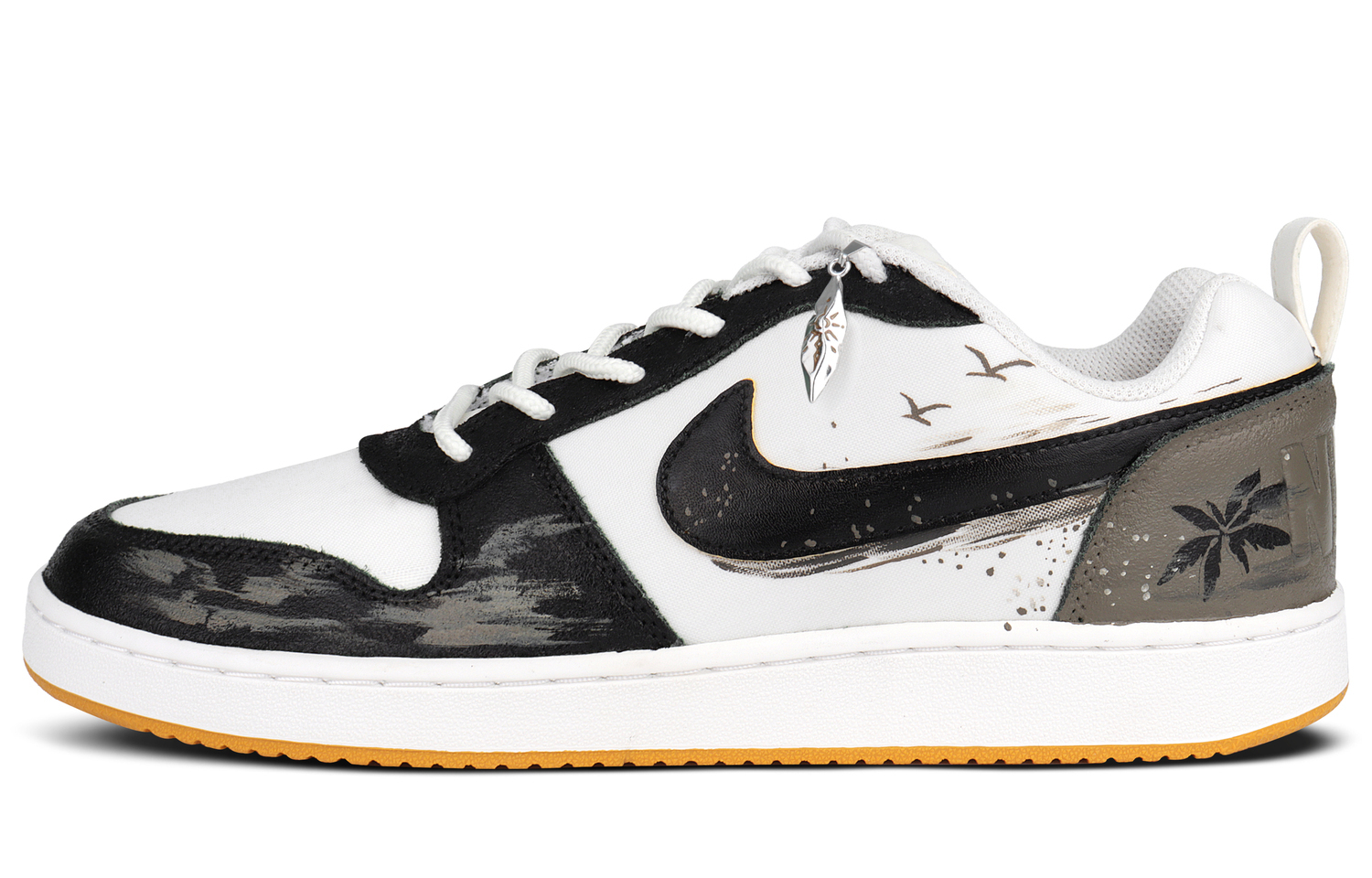 Nike Кроссовки для скейтбординга Court Borough Abrasion Resistant низкие мужские Black White Brown — фото 3