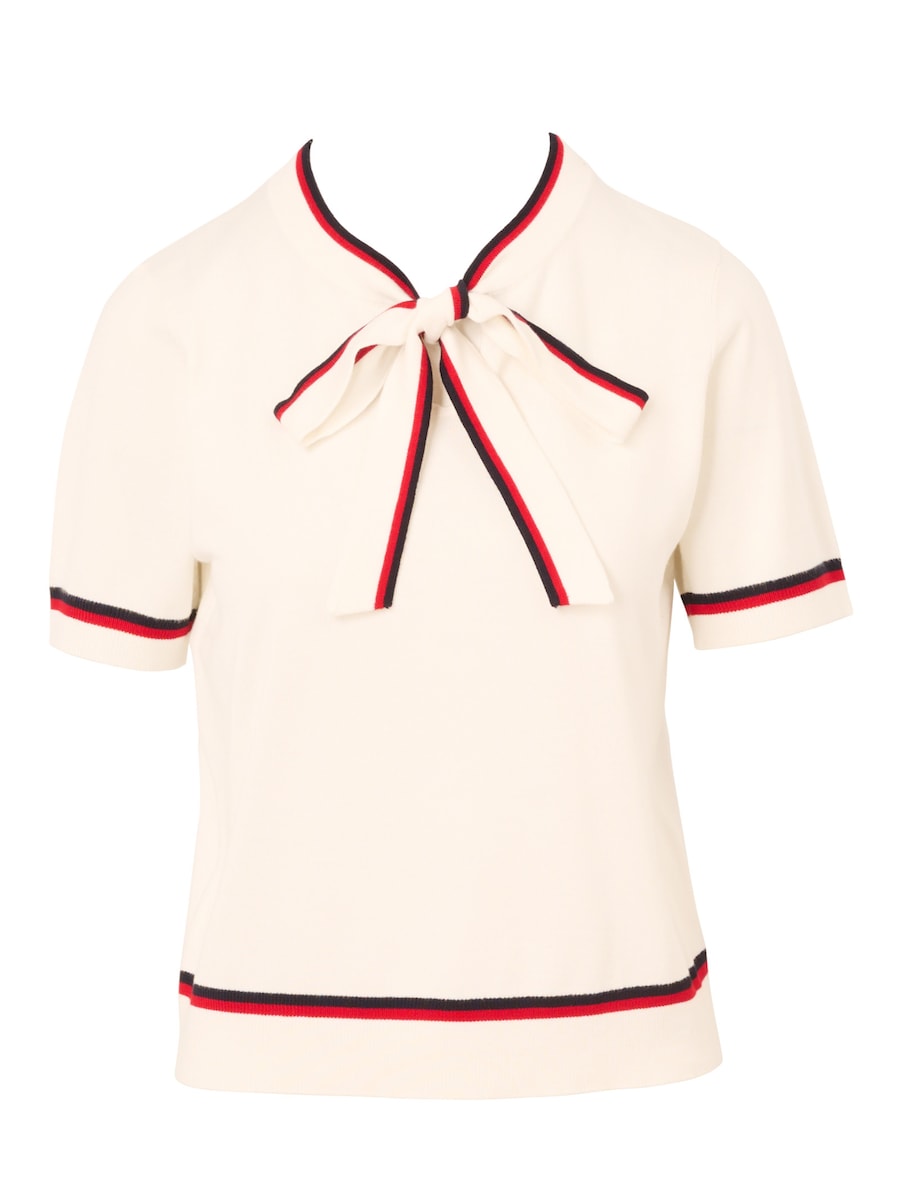 

Свитер Adrianna Papell Tie Neck Double Tipped Short Sleeve, белый