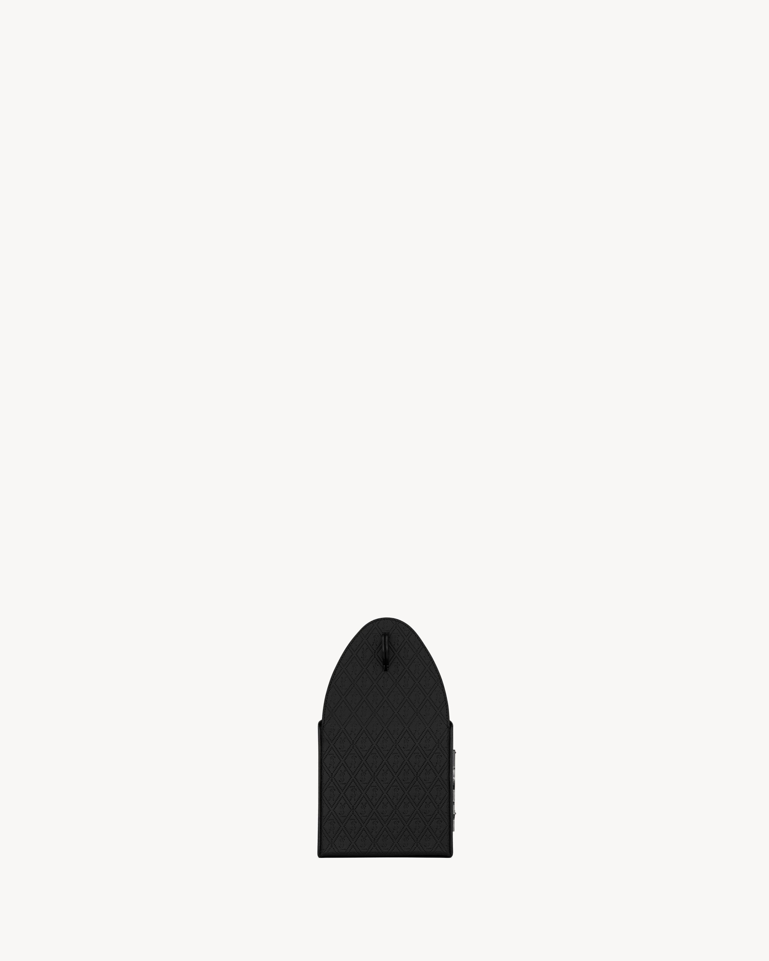 Сумка с ручкой, украшенная логотипом Кассандра Saint Laurent, черный — фото 3