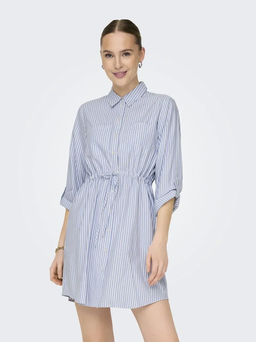 

Платье-рубашка ONLY "ONLSARAH LS SHIRT DRESS WVN", синий