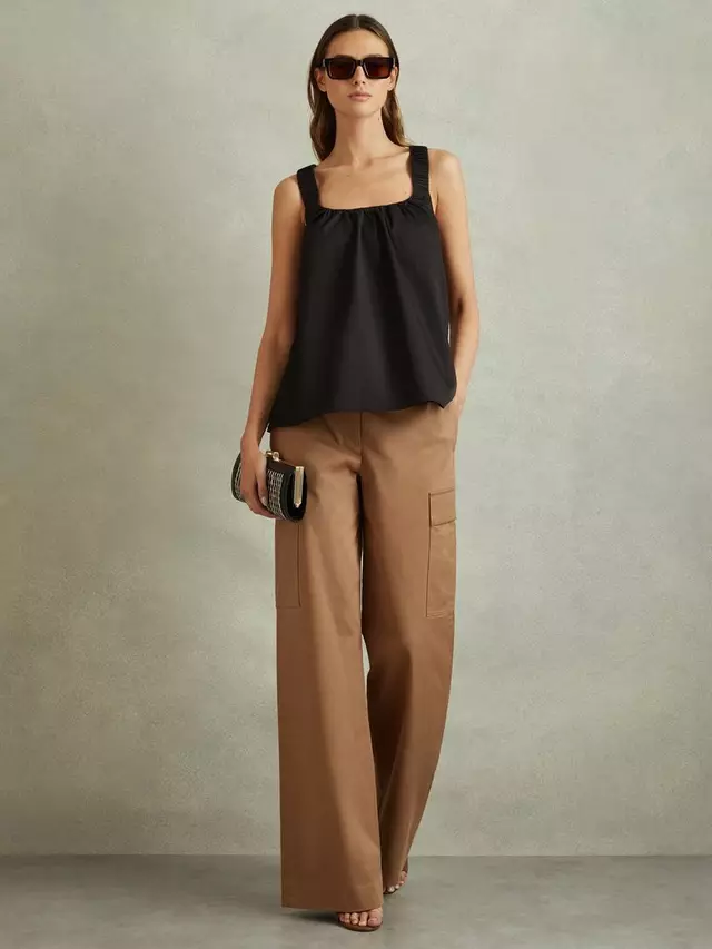 

Топ Reiss Corey Cotton, черный