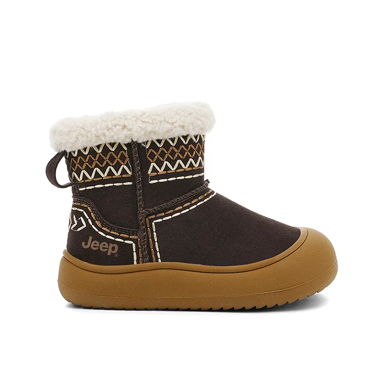 Детские хлопковые кроссовки Jeep, Tea Brown Brown[Fleece-Lined-Warm and Insulated] — фото 3