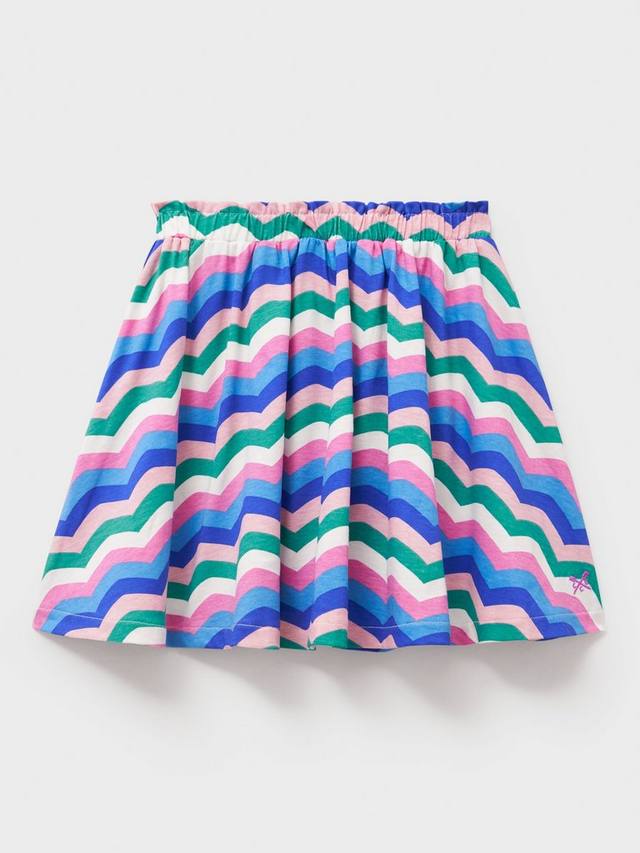 

Детская хлопковая юбка с принтом Crew Clothing, Multi Blue