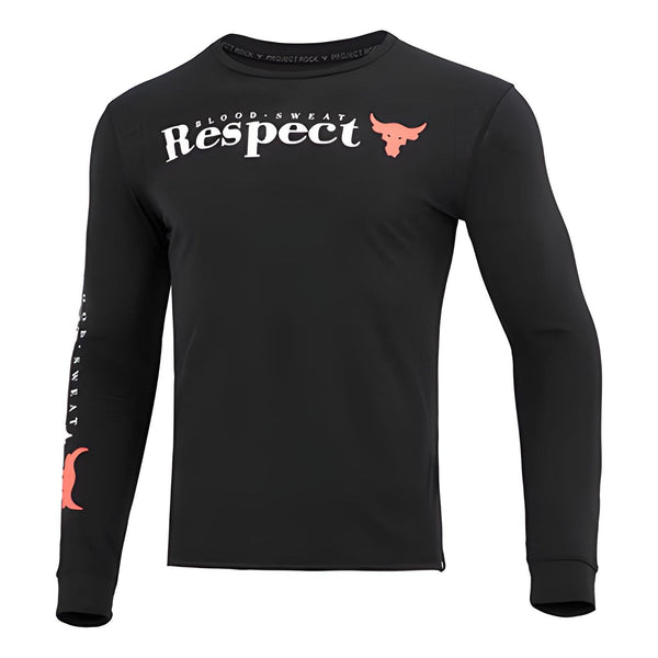

Футболка project rock respect long sleeve t-shirt 'black' Under Armour, черный
