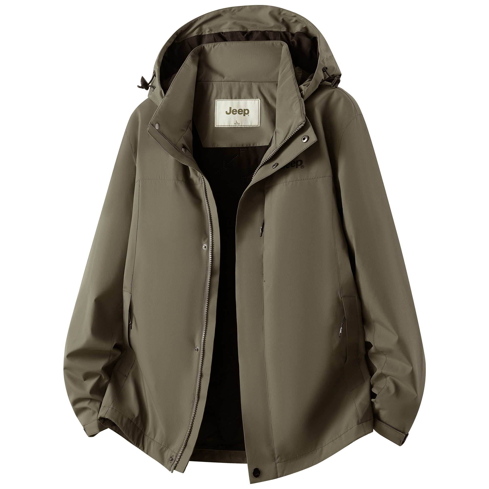 

Пуховик Unisex Hooded Thickened Detachable Jeep, темно-хаки