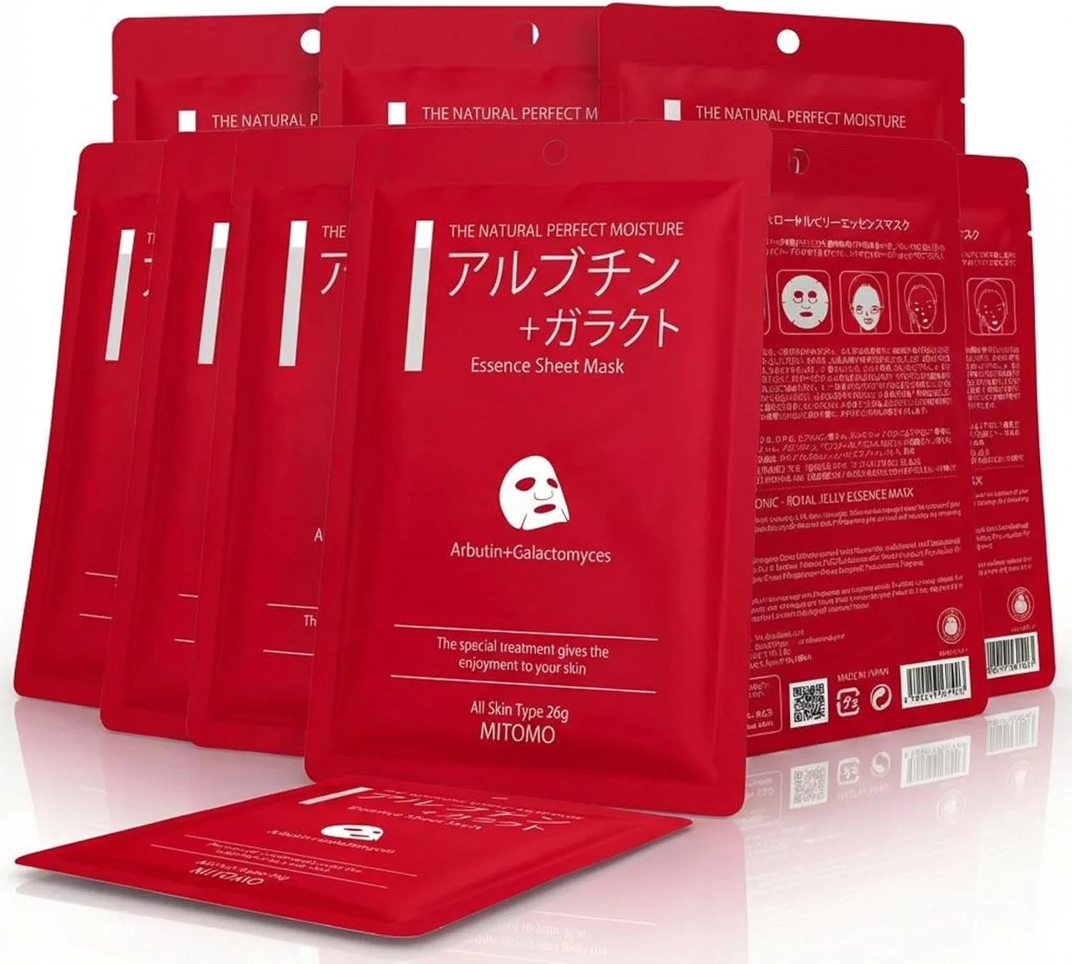Маска для лица Tomodachi — Листовая MITOMO Beauty Care Series с арбутином и галактикой, увлажняющая