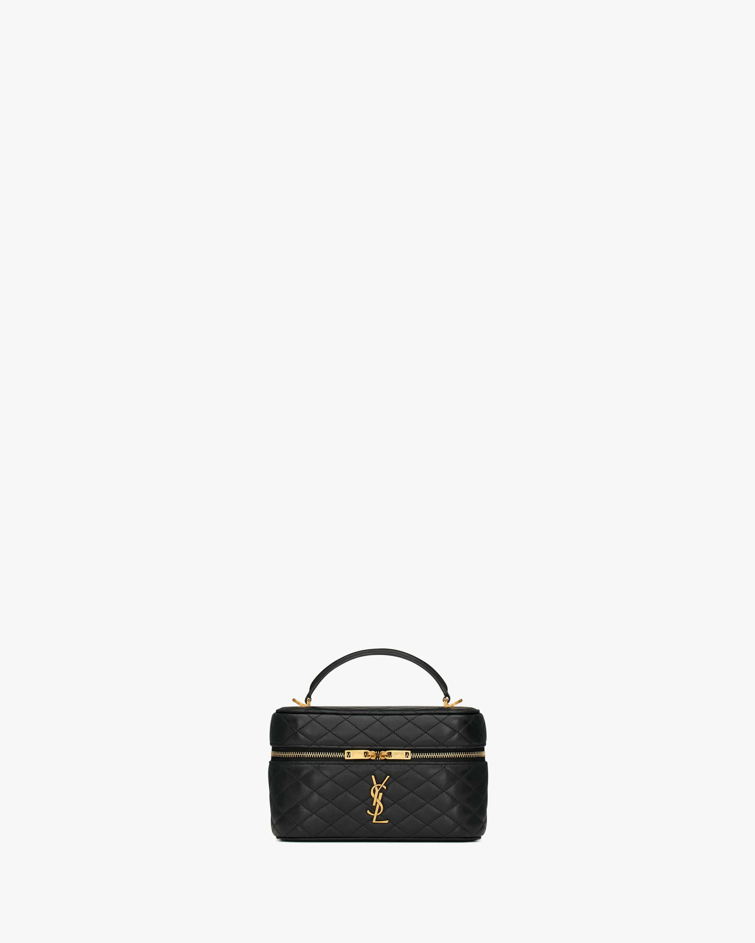 Косметичка GABY из ягнячьей кожи SAINT LAURENT, черный — фото 3