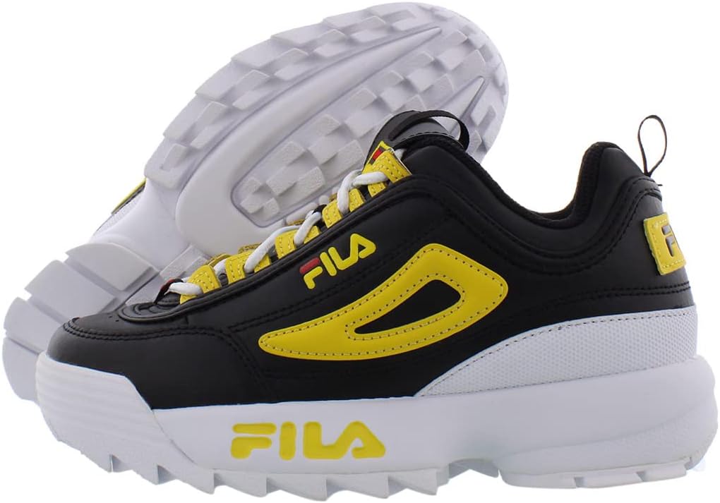 

Кроссовки для детей Fila Unisex Fila Disruptor II, белый/черный/желтый