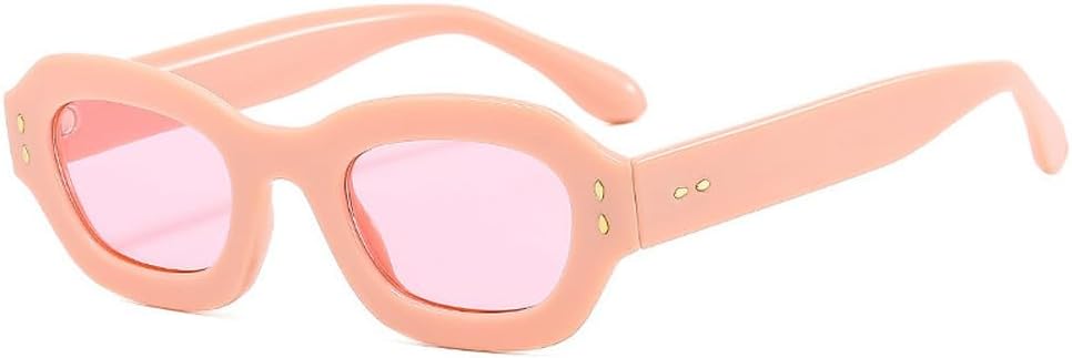 

Популярные модные солнцезащитные очки квадратной формы с многоугольными линзами для женщин, защита от ультрафиолета UV400, ретро-стиль, декор с заклепками, модные мужские солнцезащитные очки сине-зеленого цвета WNCKSQ, Pink Pink