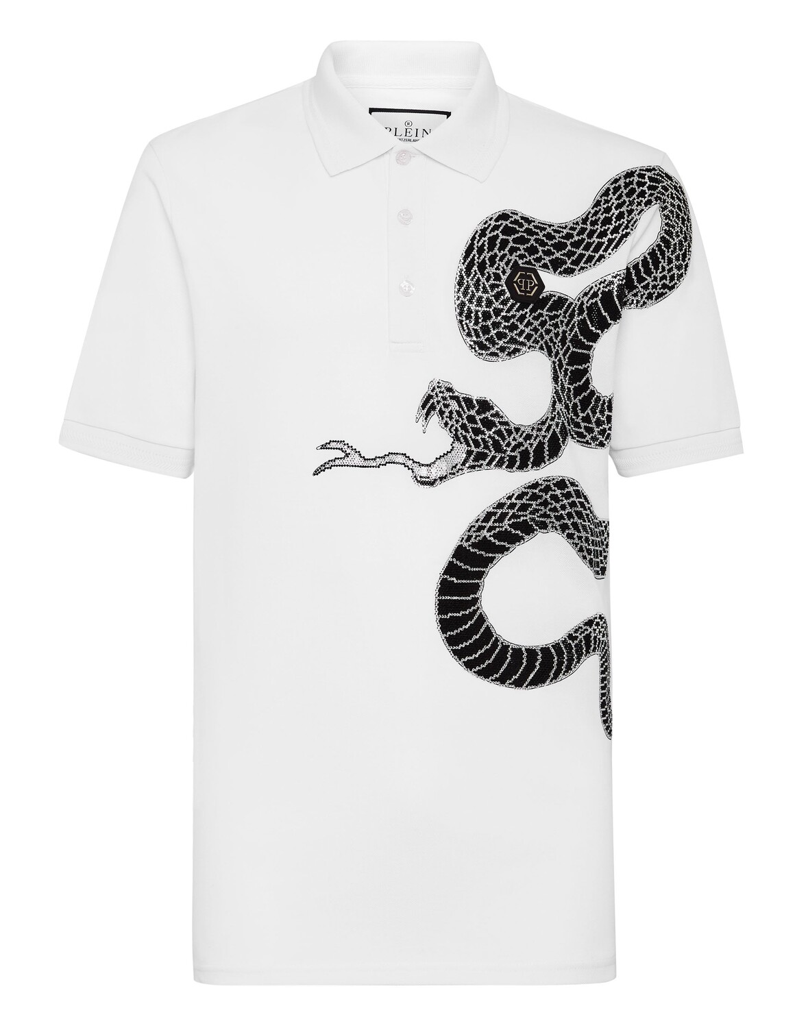 

Рубашка-поло Slim Fit SS Snake Philipp Plein, белый