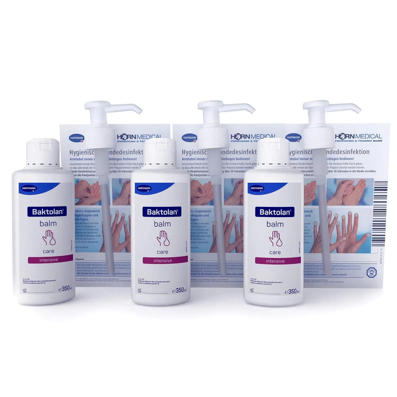 Интенсивно питательный бальзам для кожи Baktolan Balm с дозирующим насосом, 3 x 350 мл ‎Horn Medical