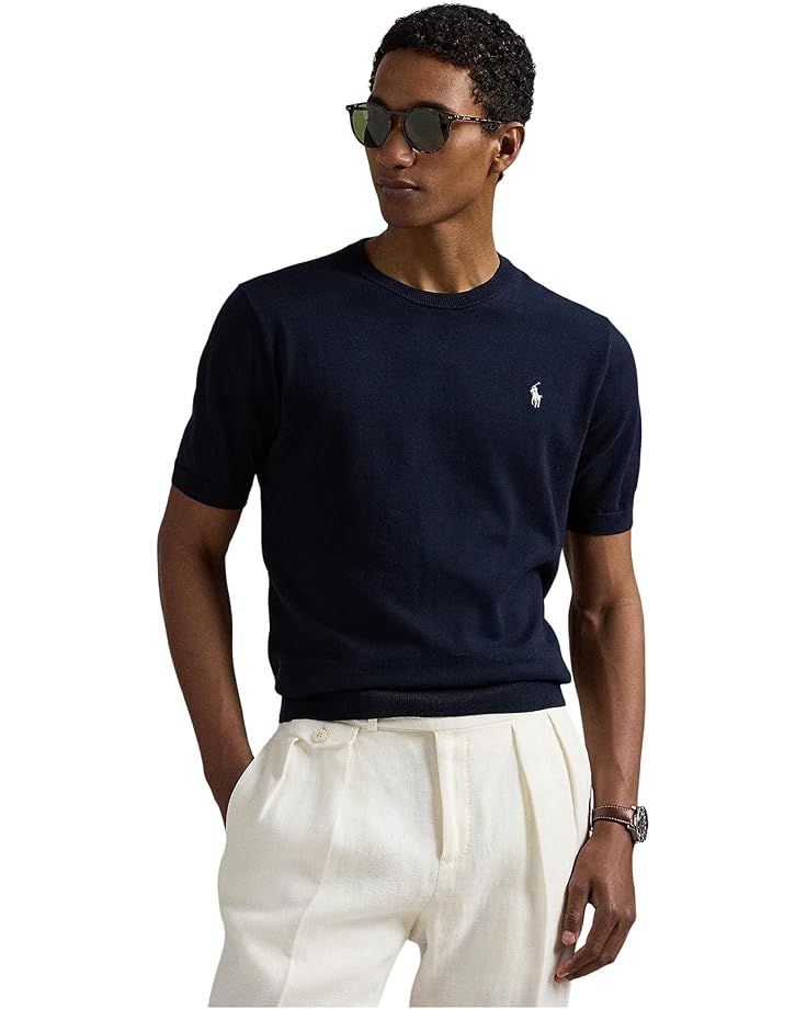 

Свитер Polo Ralph Lauren Cotton Crewneck Short-sleeve Sweater, цвет Hunter Navy