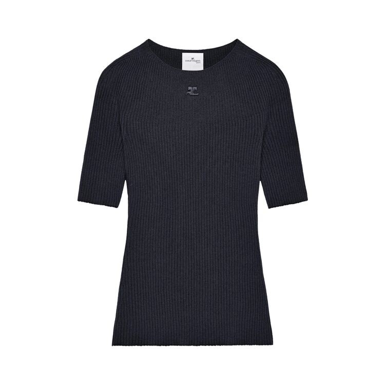 

Свитер Courrèges Light Rib Short-Sleeve Sweater Black, черный