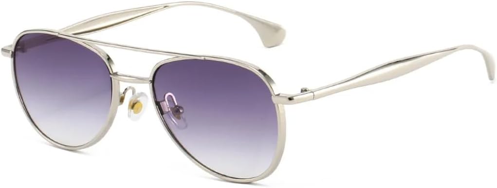 

Модные классические солнцезащитные очки для мужчин и женщин, металлические, с защитой от УФ-излучения UV400. Отлично подходят для путешествий TVTBBVV, Silver Gradient Gray