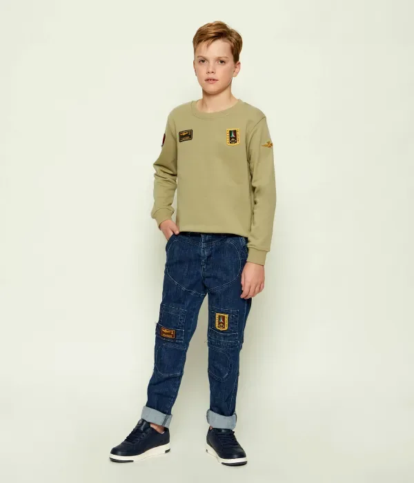 Толстовка regular fit Aeronautica Militare, зеленый — фото 2