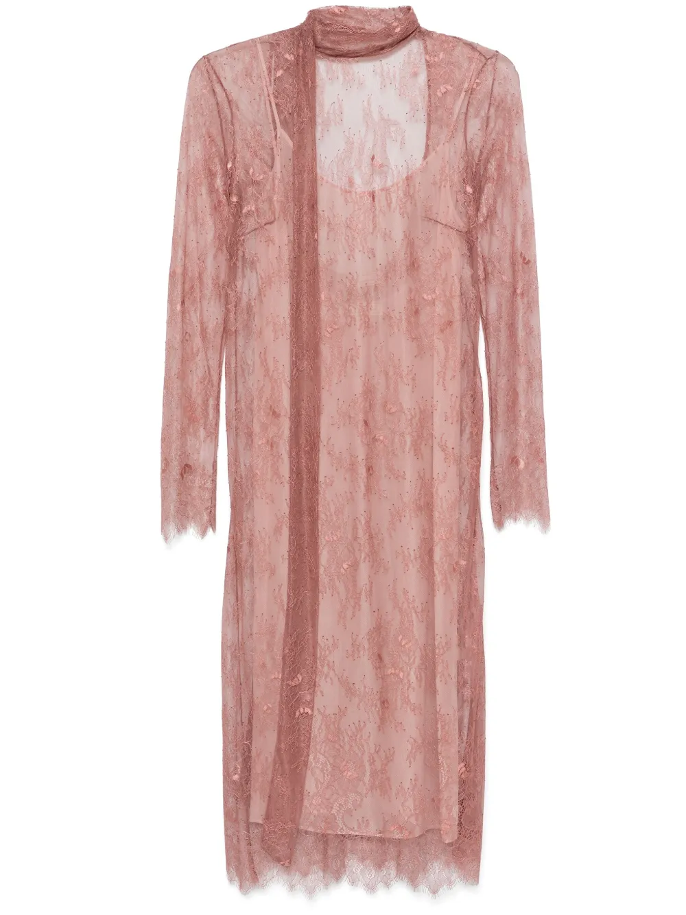 

Платье макси из кружева BLUMARINE, розовый
