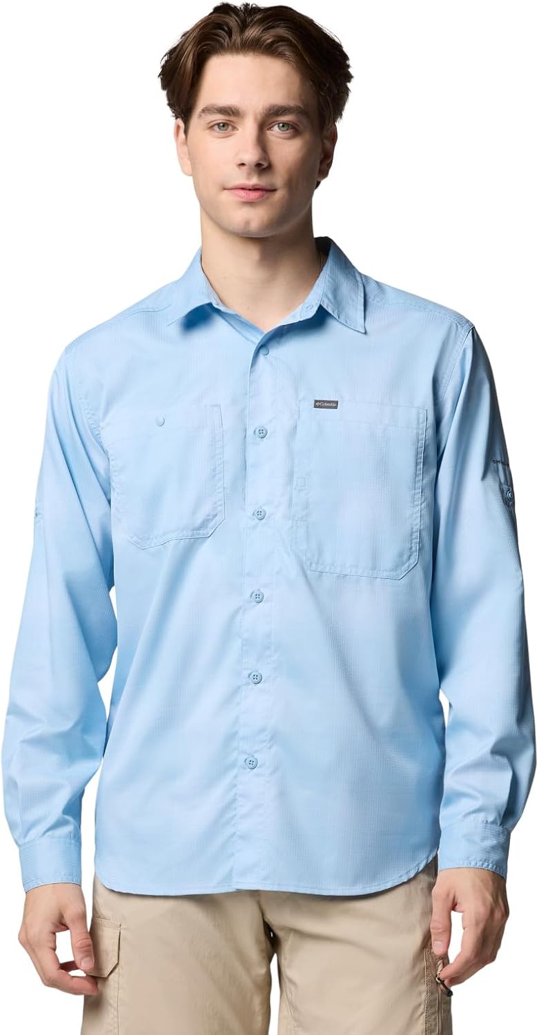 

Columbia мужская рубашка Silver Ridge Utility Lite Plaid с длинным рукавом, Ripple Blue Large Blur Check