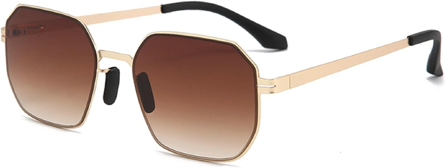 

Винтажные солнцезащитные очки Polygon Square для женщин, 2025 год, роскошная металлическая оправа, классические очки для вождения, защита от ультрафиолета UV400 mincl, Brown